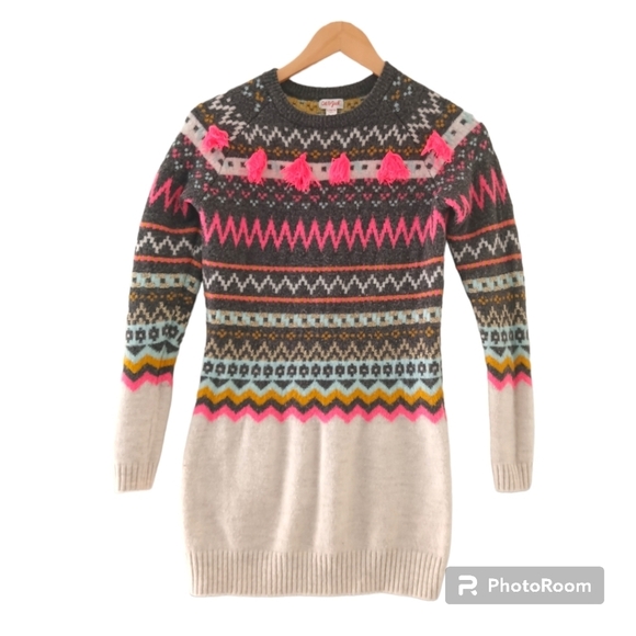 Cat & Jack Knit Dress with Tassels. Size L (10-12) - Picture 1 of 9